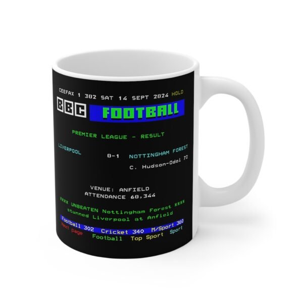 Liverpool 0-1 Nottingham Forest Result Anfield Ceefax Teletext Mug - Image 3