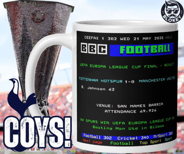 Tottenham Europa League Final Ceefax Mug UEFA Cup 2025 - Image 2