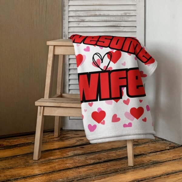 I Love My Awesome Wife Funny Beach Towel For Him - Image 4