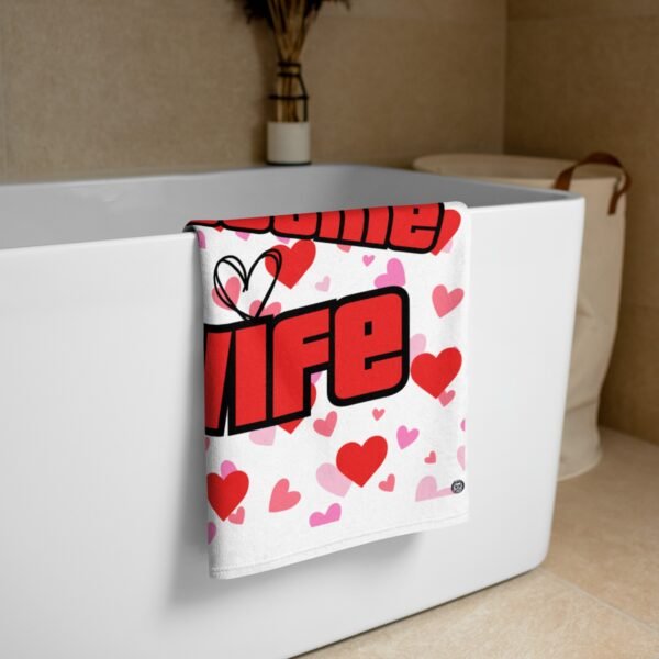 I Love My Awesome Wife Funny Beach Towel For Him - Image 3