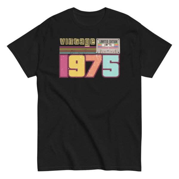 Vintage 1975 Cassette Tape Limited Edition 1975 Birthday T-shirt - Image 2