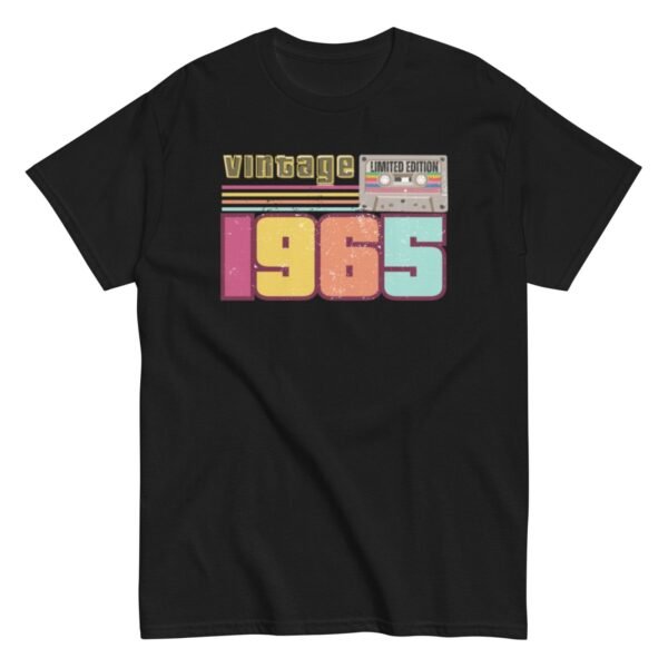 Vintage 1965 Cassette Tape Limited Edition 60th Birthday T-shirt - Image 3
