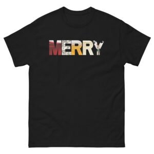 Merry Christmas T-shirt Drinks Booze Wine Beer Fun Top