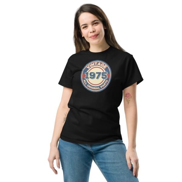 1975 Birthday Gift T-shirt Vintage All Original Parts 50th - Image 2