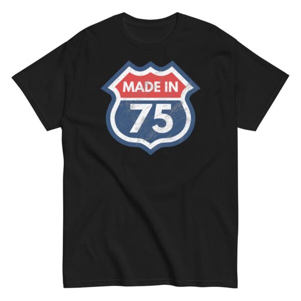1975 Birthday Year Gift T-Shirt Made in 75 Route Sign - Image 4