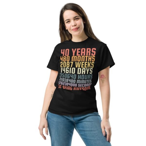 40th Birthday T Shirts 40 Years Of Being Awesome Gift T-shirts - Image 2
