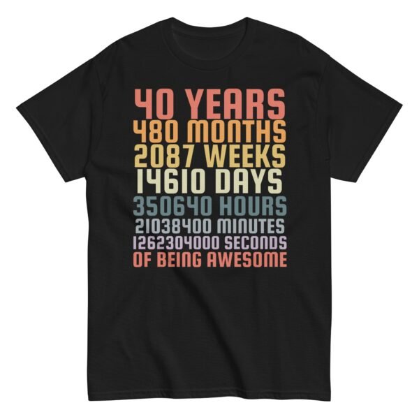 40th Birthday T Shirts 40 Years Of Being Awesome Gift T-shirts - Image 5