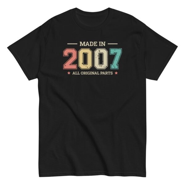 Made in 2007 All Original Parts T-shirt Birthday Gifts - Image 2