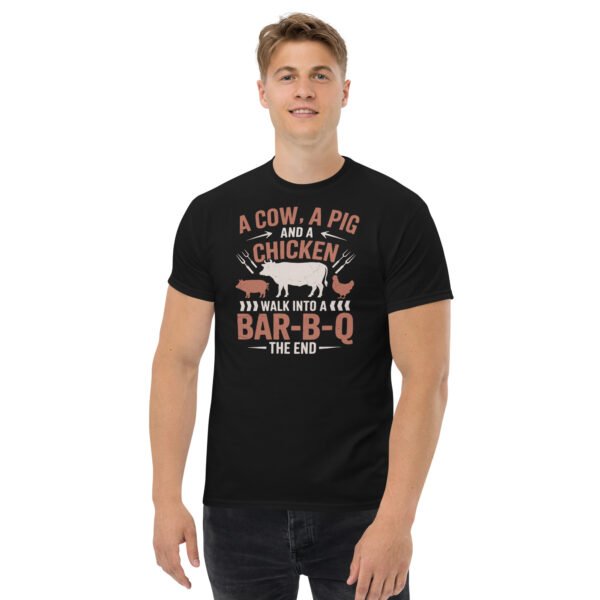A Cow A Pig And a Chicken Funny BBQ T-shirts - Image 2