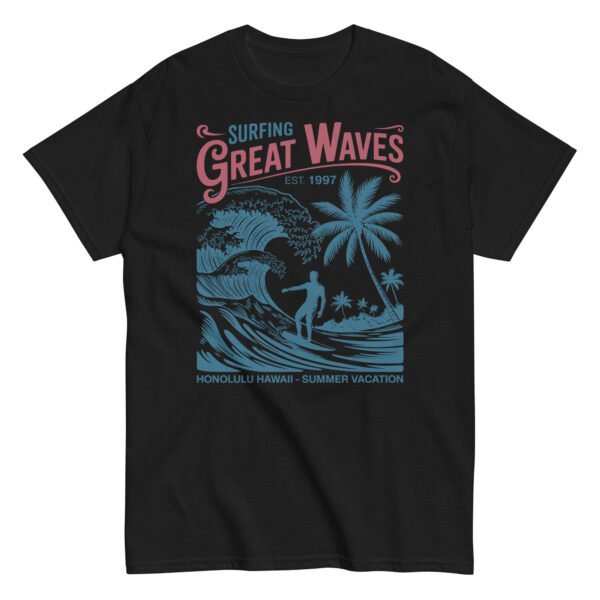 Surfing Great Waves Honolulu Hawaii T-shirt - Image 5