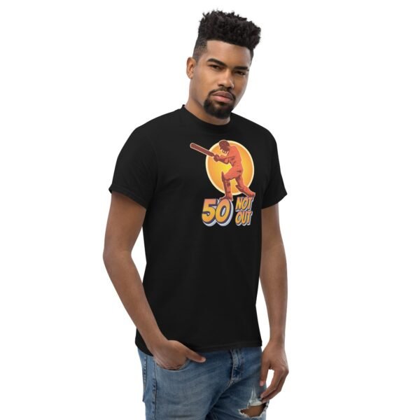 50th Birthday Cricket Gift T-shirt 50 Not Out T-shirt - Image 3