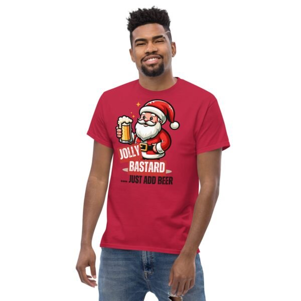 Jolly Bastard Just Add Beer Funny Christmas T-shirt For Men - Image 2