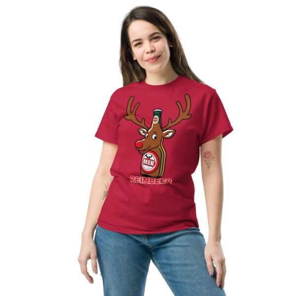 Beer Drinker Funny Christmas T-shirt Reinbeer - Image 3