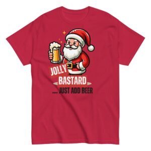 Jolly Bastard Just Add Beer Funny Christmas T-shirt For Men