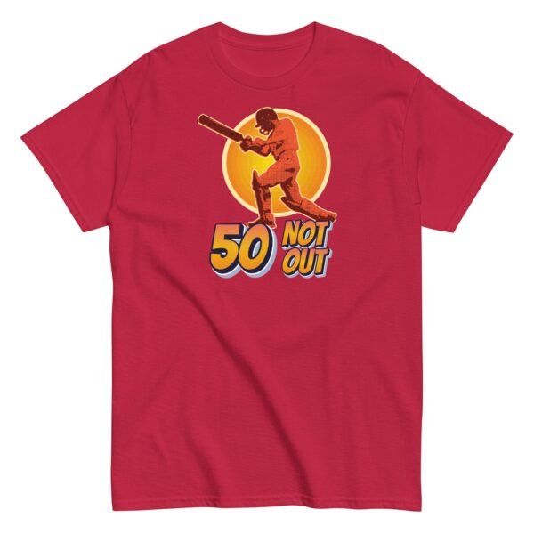 50th Birthday Cricket Gift T-shirt 50 Not Out T-shirt - Image 6