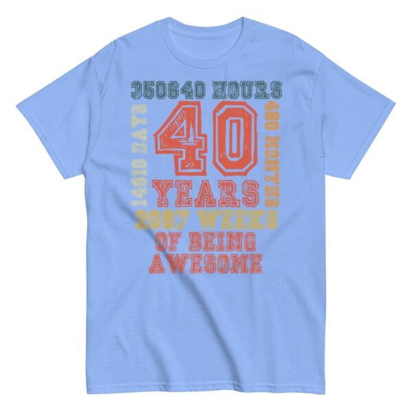 40th Birthday T Shirt 40 Years Of Being Awesome Gift T-shirt - Image 13
