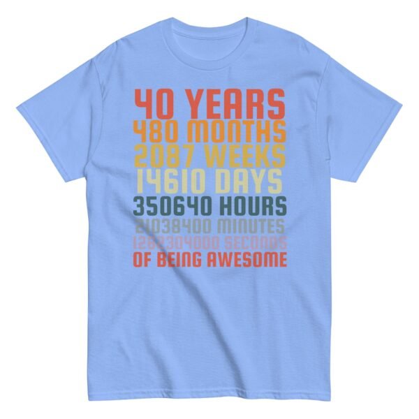 40th Birthday T Shirts 40 Years Of Being Awesome Gift T-shirts - Image 13