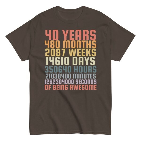 40th Birthday T Shirts 40 Years Of Being Awesome Gift T-shirts - Image 7