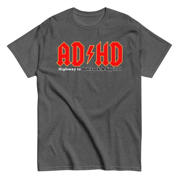 ADHD T-shirt Look A Squirrel Funny ADHD ACDC style t-shirt - Image 8
