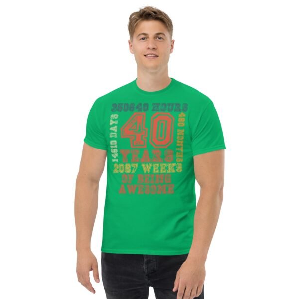 40th Birthday T Shirt 40 Years Of Being Awesome Gift T-shirt - Image 2