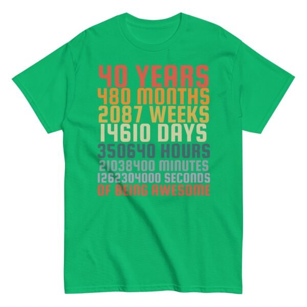 40th Birthday T Shirts 40 Years Of Being Awesome Gift T-shirts - Image 12