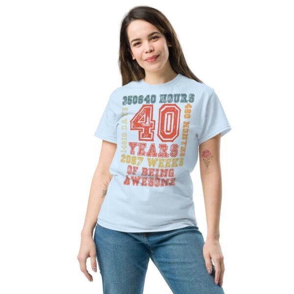 40th Birthday T Shirt 40 Years Of Being Awesome Gift T-shirt - Image 3