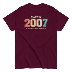 Made in 2007 All Original Parts T-shirt Birthday Gifts