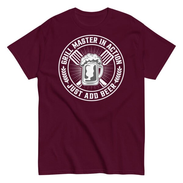 Grillmaster In Action Just Add Beer BBQ T-shirt