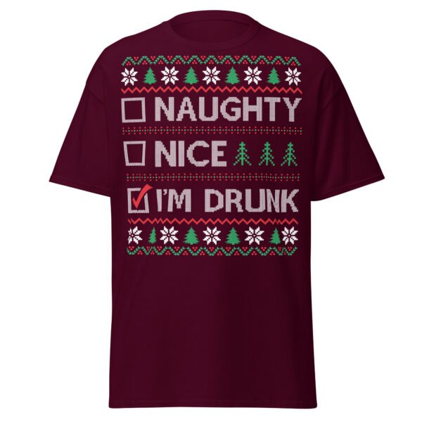 Naughty Nice Or Drunk Funny Christmas T-shirts - Image 5