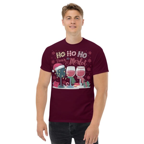 Ho Ho Ho Pour The Merlot Christmas T-shirts - Image 2