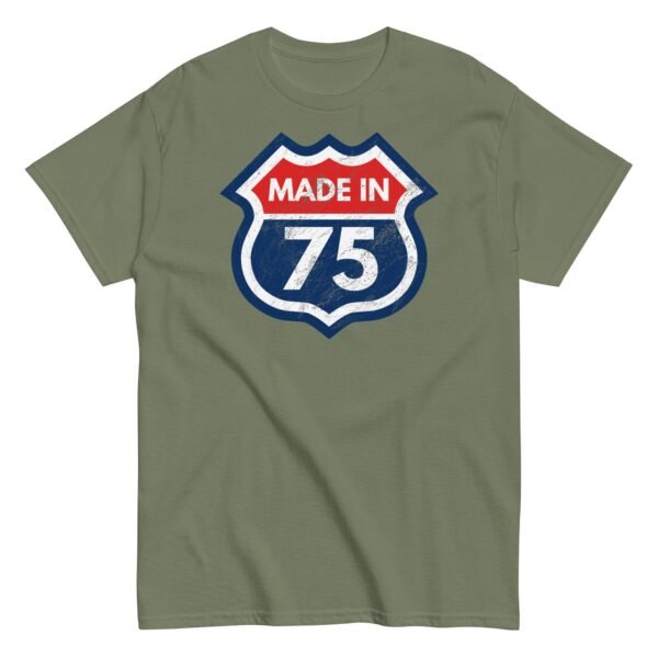 1975 Birthday Year Gift T-Shirt Made in 75 Route Sign - Image 10