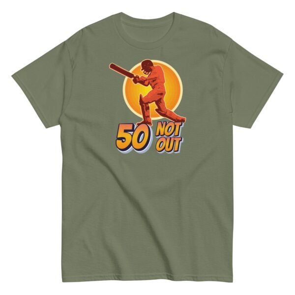50th Birthday Cricket Gift T-shirt 50 Not Out T-shirt - Image 9