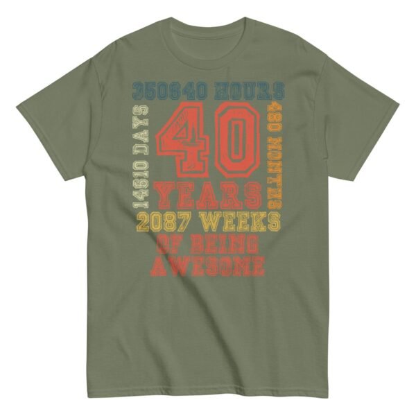 40th Birthday T Shirt 40 Years Of Being Awesome Gift T-shirt - Image 10