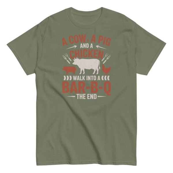 A Cow A Pig And a Chicken Funny BBQ T-shirts - Image 6