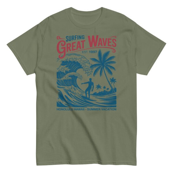 Surfing Great Waves Honolulu Hawaii T-shirt - Image 9
