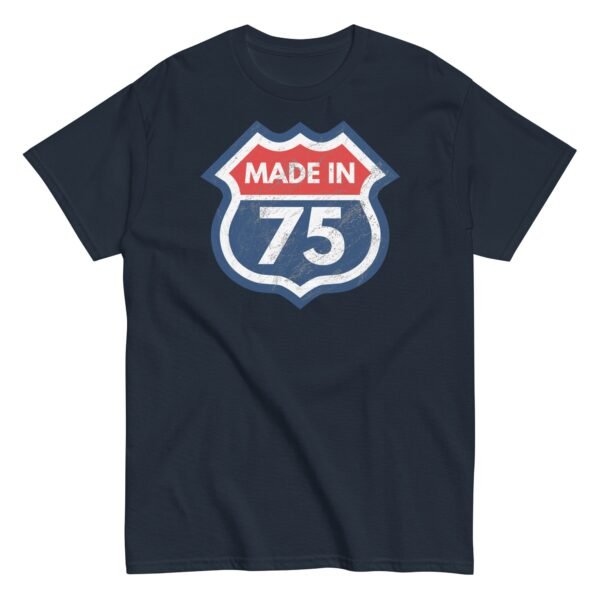 1975 Birthday Year Gift T-Shirt Made in 75 Route Sign - Image 5