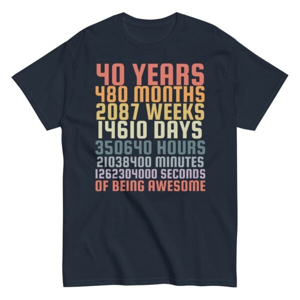 40th Birthday T Shirts 40 Years Of Being Awesome Gift T-shirts - Image 6