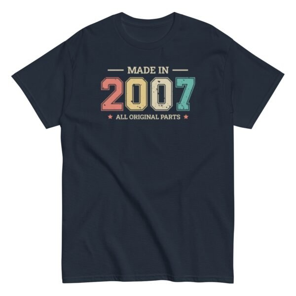 Made in 2007 All Original Parts T-shirt Birthday Gifts - Image 3