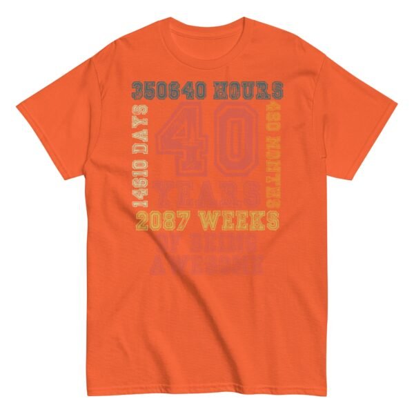 40th Birthday T Shirt 40 Years Of Being Awesome Gift T-shirt - Image 11