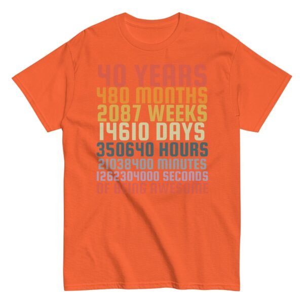 40th Birthday T Shirts 40 Years Of Being Awesome Gift T-shirts - Image 11
