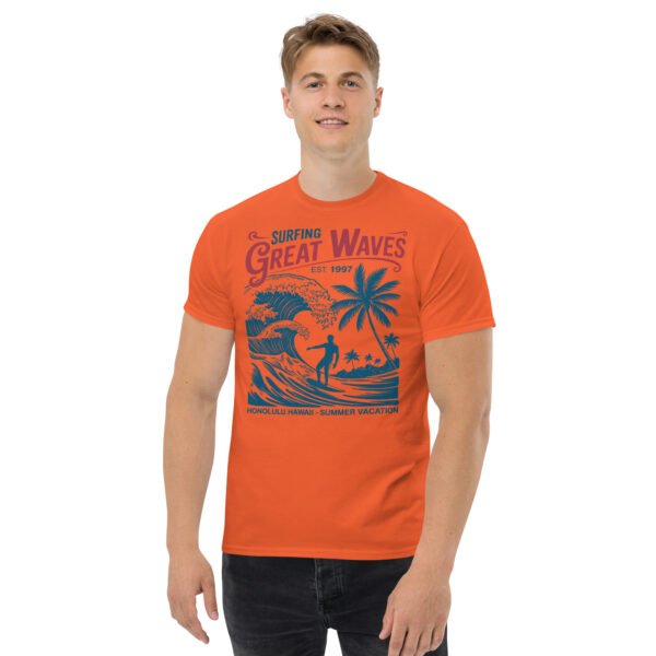 Surfing Great Waves Honolulu Hawaii T-shirt - Image 4