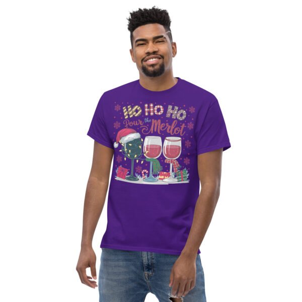 Ho Ho Ho Pour The Merlot Christmas T-shirts - Image 4