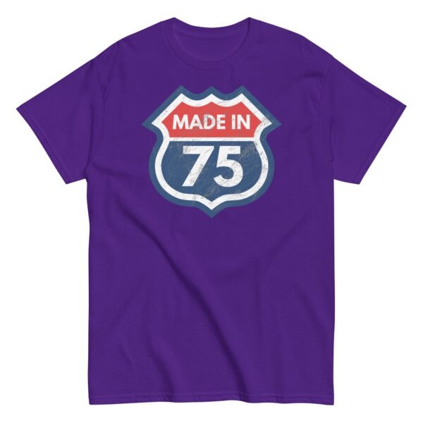 1975 Birthday Year Gift T-Shirt Made in 75 Route Sign - Image 6
