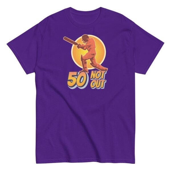 50th Birthday Cricket Gift T-shirt 50 Not Out T-shirt - Image 5