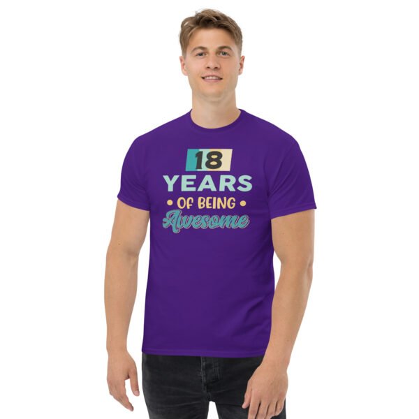 18 Years Of Being Awesome – 18th Birthday T-shirts - Image 2