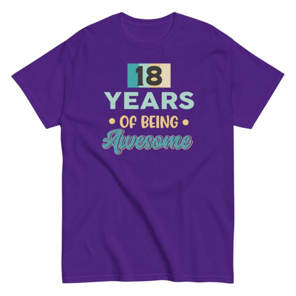 18 Years Of Being Awesome – 18th Birthday T-shirts - Image 5