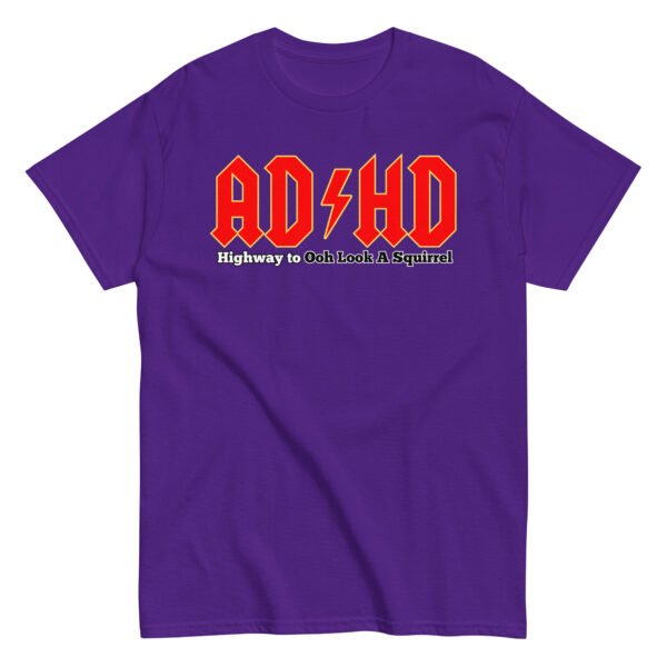 ADHD T-shirt Look A Squirrel Funny ADHD ACDC style t-shirt - Image 5