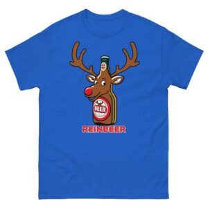 Beer Drinker Funny Christmas T-shirt Reinbeer