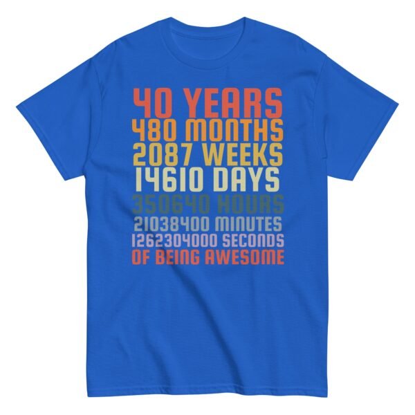 40th Birthday T Shirts 40 Years Of Being Awesome Gift T-shirts - Image 8