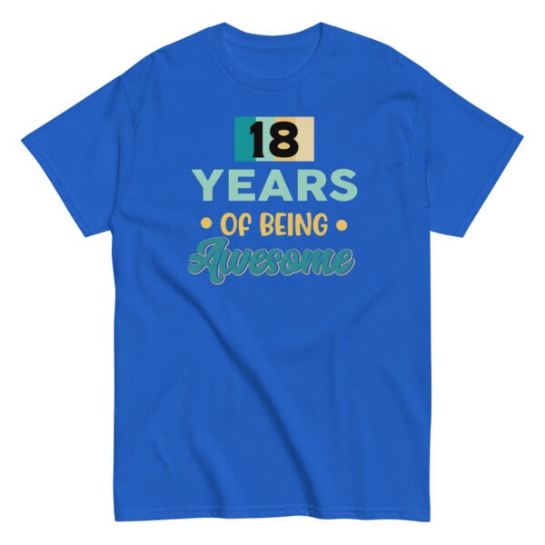 18 Years Of Being Awesome – 18th Birthday T-shirts - Image 7